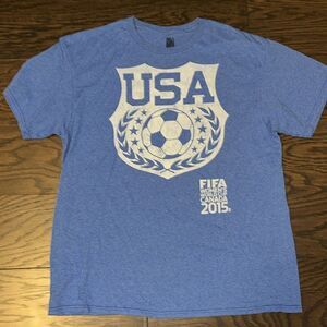 WMNT USA national team States top tee t shirt L World Cup  2015 FIFA Canada